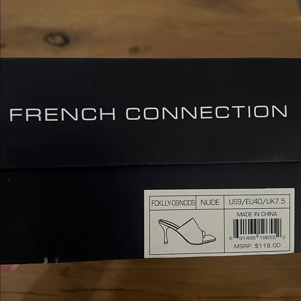 NEW French Connection Nude Kelly High Heel Toe Loop Slides Reg. $118 Size 9 - Picture 10 of 11